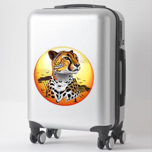 jachtluipaard sticker (Koffer)