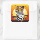 jachtluipaard vierkante sticker (Tas)