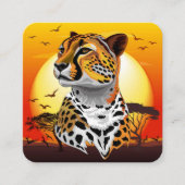 jachtluipaard vierkante visitekaartje (Voorkant)