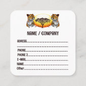 jachtluipaard vierkante visitekaartje (Achterkant)