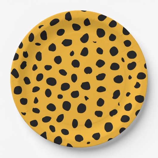 Jachtluipaard Vlekken Oranje Zwart Papieren Bordje (Voorkant)