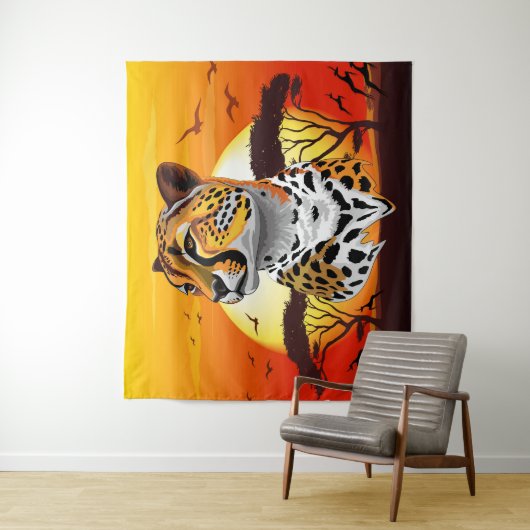 jachtluipaard wandkleed (In situ)