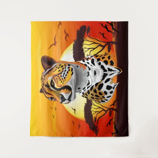 jachtluipaard wandkleed (Voorkant)