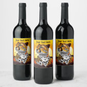 jachtluipaard wijn etiket (Flessen)