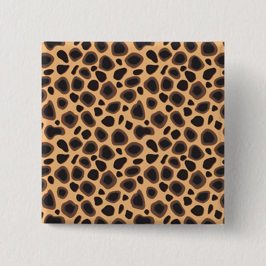 Jachtluipaardpatroon Vierkante Button 5,1 Cm (Voorkant)