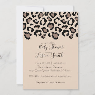 Jachtluipaardprint baby shower uitnodiging