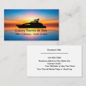 Jachtmakelaar en dealer Visitekaartjes zonsonderga (Voorkant / Achterkant)
