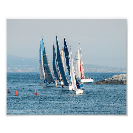 Jachtrace - Marina Del Rey, CA Foto Afdruk (Voorkant)