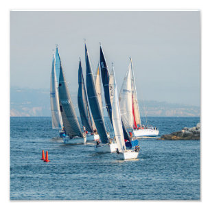 Jachtrace - Marina Del Rey, CA Foto Afdruk