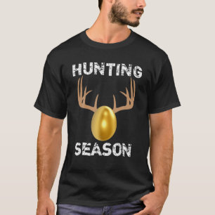 Jachtseizoen Grappig gewei gouden paasei T S T-shirt