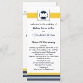 jachtstrepen, reddingsboei, nautische trouwprogram programmakaart (Voorkant / Achterkant)