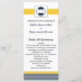 jachtstrepen, reddingsboei, nautische trouwprogram programmakaart (Voorkant)