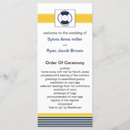 jachtstrepen, reddingsboei, nautische trouwprogram programmakaart