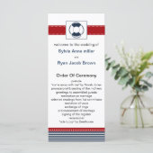 jachtstrepen, reddingsboei, nautische trouwprogram programmakaart (Staand voorkant)