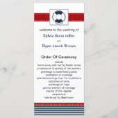 jachtstrepen, reddingsboei, nautische trouwprogram programmakaart (Voorkant)