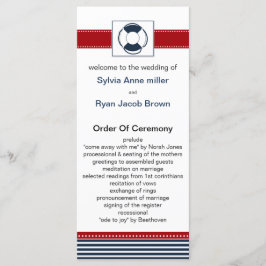 jachtstrepen, reddingsboei, nautische trouwprogram programmakaart