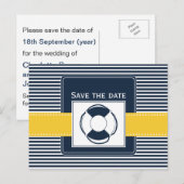 jachtstrepen, reddingsboei, zeemijl, behalve de da aankondigingskaart (Voorkant / Achterkant)