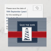 jachtstrepen, vuurtoren, nautisch, met uitzonderin aankondigingskaart (Voorkant / Achterkant)