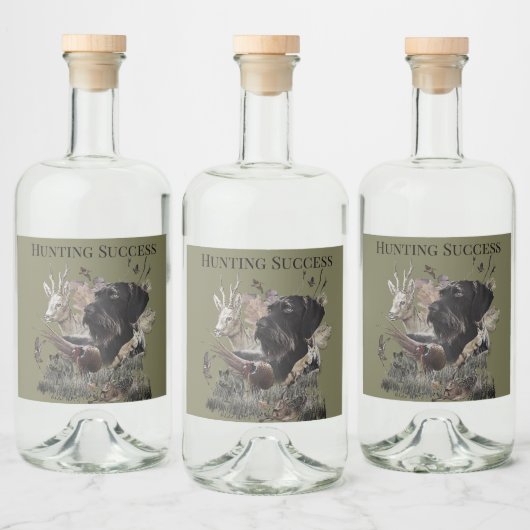 Jachtsucces, Deutsch Drahthaar Likeurfles Etiket (Flessen)