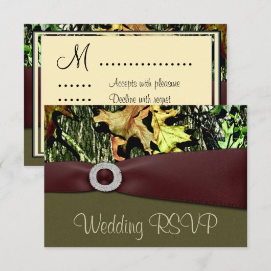 Jachtt camouflage RSVP Trouwkaarten Kaartje (Voorkant / Achterkant)