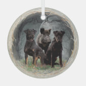 Jachtterriër glas ornament (Voorkant)