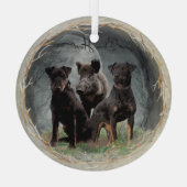 Jachtterriër glas ornament (Achterkant)