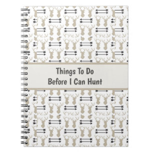 Jachtthema met hertengewei en boog notitieboek
