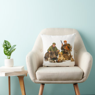 Jachttrofeeën met honden outdoor jager cadeau kussen