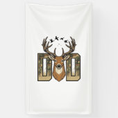 Jachtvader Camo Buck Vector Shirt Ontwerp_1 Spandoek (Verticaal)