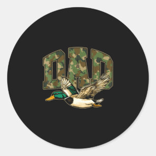 Jachtvader jacht wilde eend camouflage vaderdag ronde sticker
