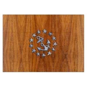 Jachtvlag Symbool op Nautical Teak Houten Print Snijplank