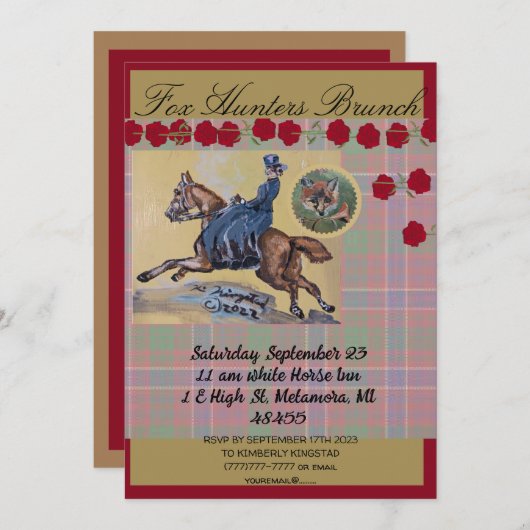  jachtvrouw op paardengaloppeling kaart (Voorkant / Achterkant)