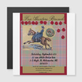  jachtvrouw op paardengaloppeling magnetische uitnodiging (Voorkant / Achterkant)