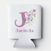 Jacinda Naam met een bloemontwerp Blikjeskoeler (Achterkant)
