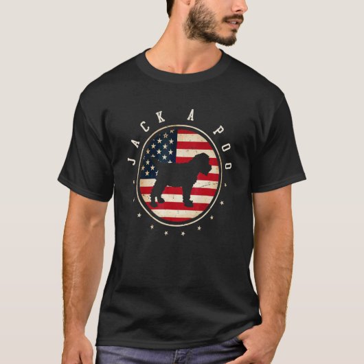 Jack A Poo Vlag Van De Vs 4 Juli Hond Moeder Vader T-shirt (Voorkant)