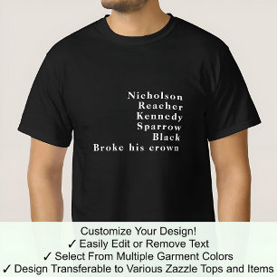 Jack Aangepaste Voornaam Bekende Naam Trend Aangep T-shirt