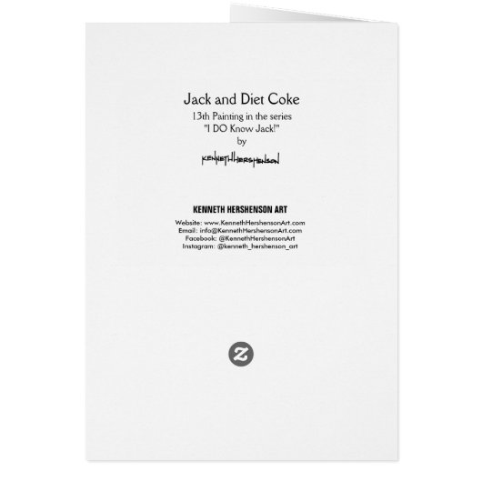 Jack and Diet Coke, Semi-Gloss Note Kaart (Achterkant)