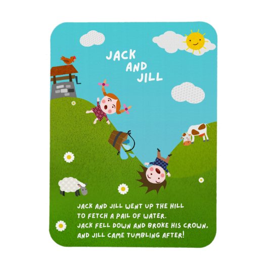 Jack and Jill kinderrijm magneet (Verticaal)