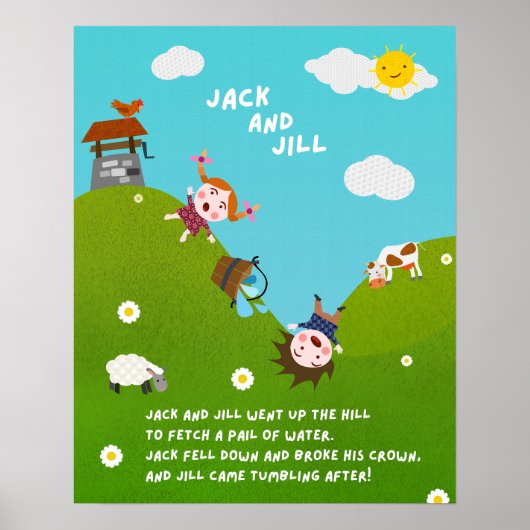 Jack and Jill kinderrijmpje klasposter Poster (Voorkant)
