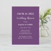 Jack and Jill Paars Shower for Couple Invitation Kaart (Staand voorkant)