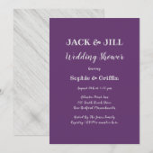 Jack and Jill Paars Shower for Couple Invitation Kaart (Voorkant / Achterkant)