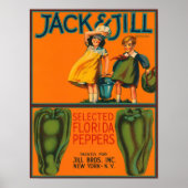 Jack and Jill Peppers Crate Label Poster (Voorkant)