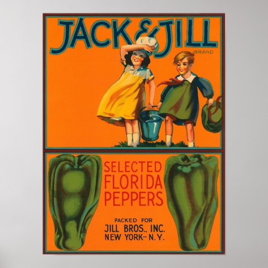 Jack and Jill Peppers Crate Label Poster (Voorkant)