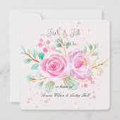 Jack and Jill Vrijgezellenfeest Waterverf Pink Ros Kaart (Voorkant)