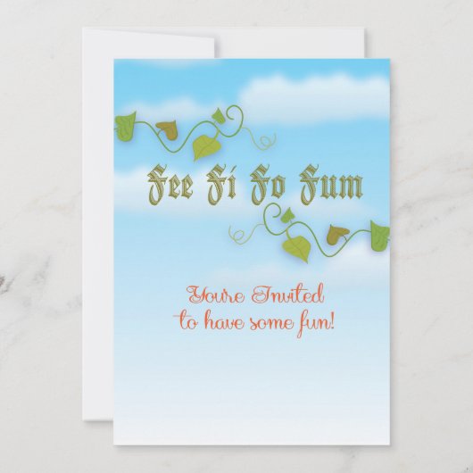 Jack and the Beanstalk Baby Shower Uitnodigingen (Achterkant)