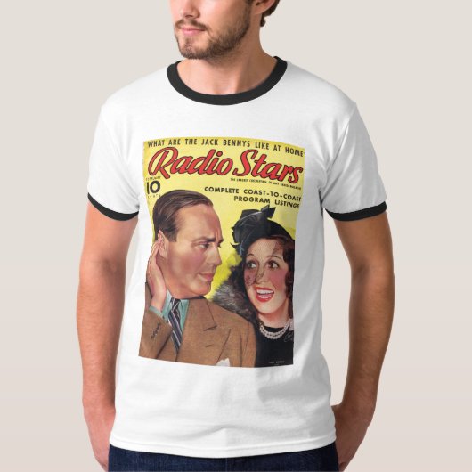 Jack Benny Mary Livingston RADIO STARS 1938 T-shirt (Voorkant)