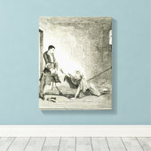 Jack bezoekt zijn moeder in het Bethlehem Hospital Canvas Afdruk (Insitu (Houten vloer))