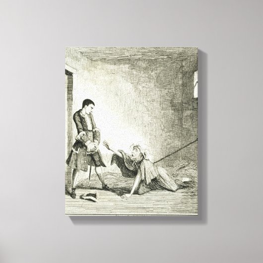 Jack bezoekt zijn moeder in het Bethlehem Hospital Canvas Afdruk (Voorkant)