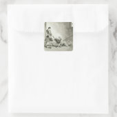 Jack bezoekt zijn moeder in het Bethlehem Hospital Vierkante Sticker (Tas)