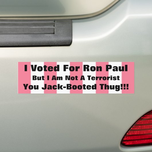 Jack Booted THug, Ron Bumpersticker (Op auto)
